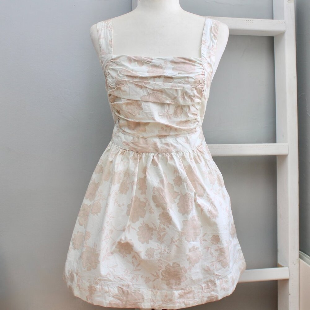 Free People White Pink Floral Meat Me In Maui Printed Mini Dress Size Small NWT - Picture 4 of 9